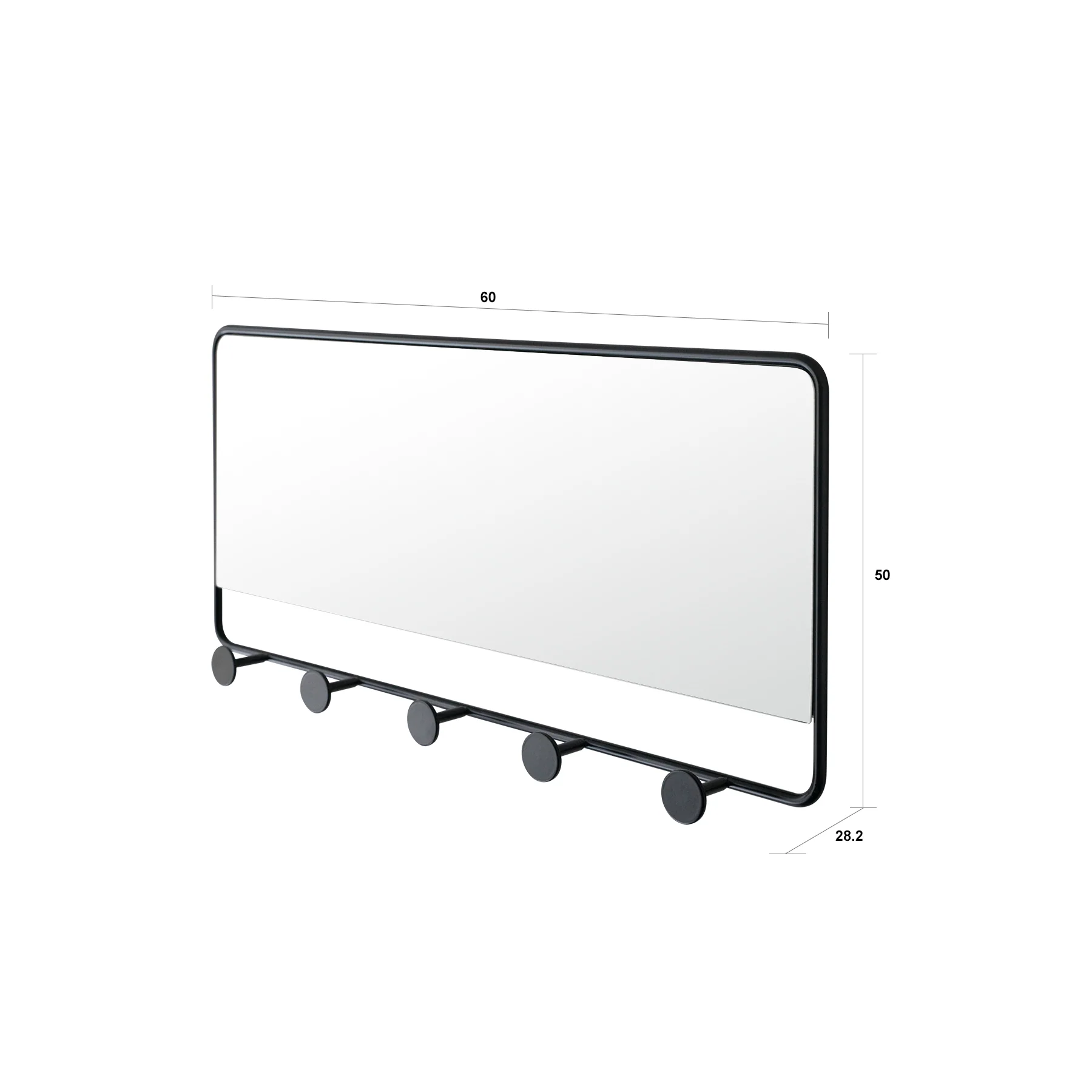 Appendiabiti con specchio JIIN nero - Image 4