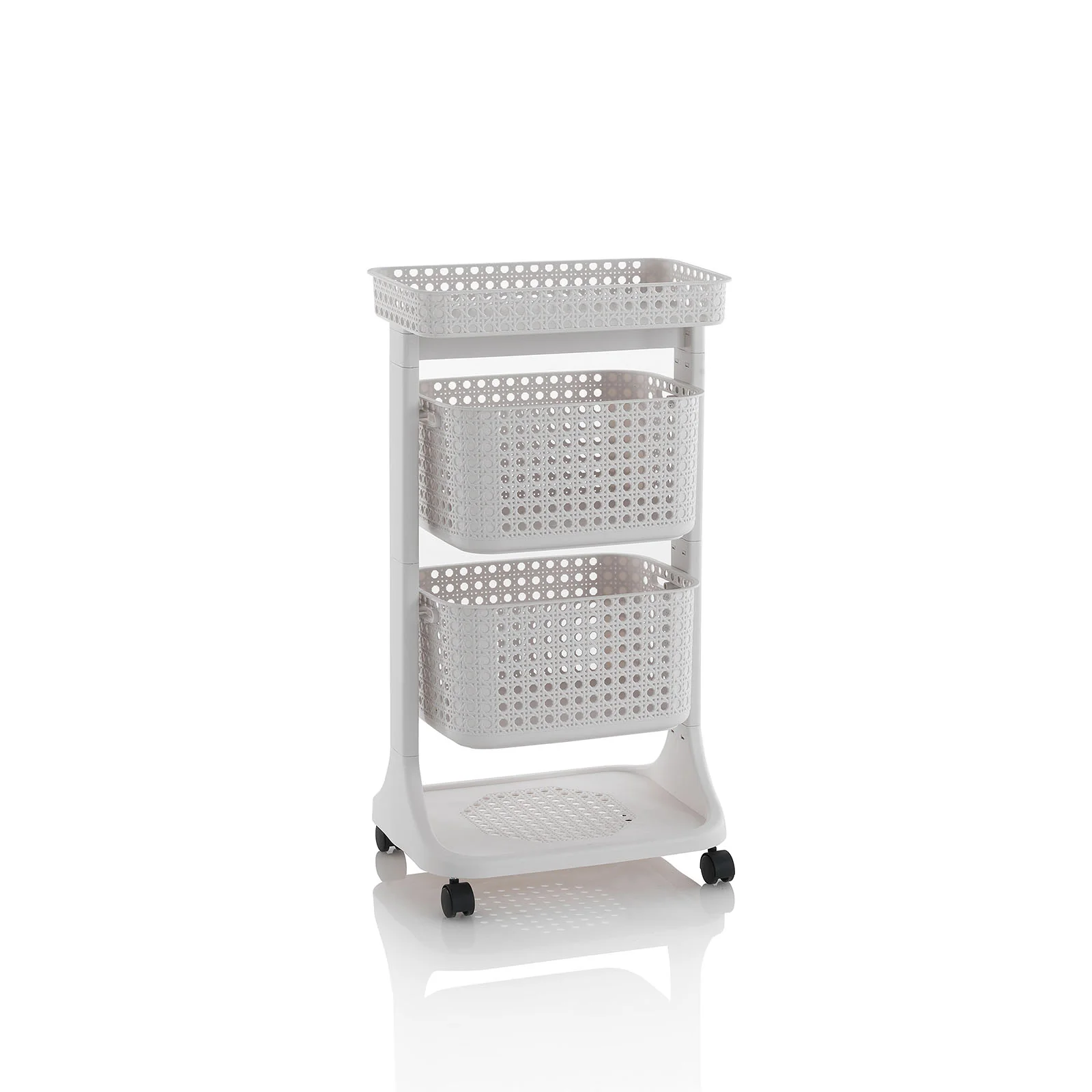 Carrello lavanderia 2 cesti HUY beige
