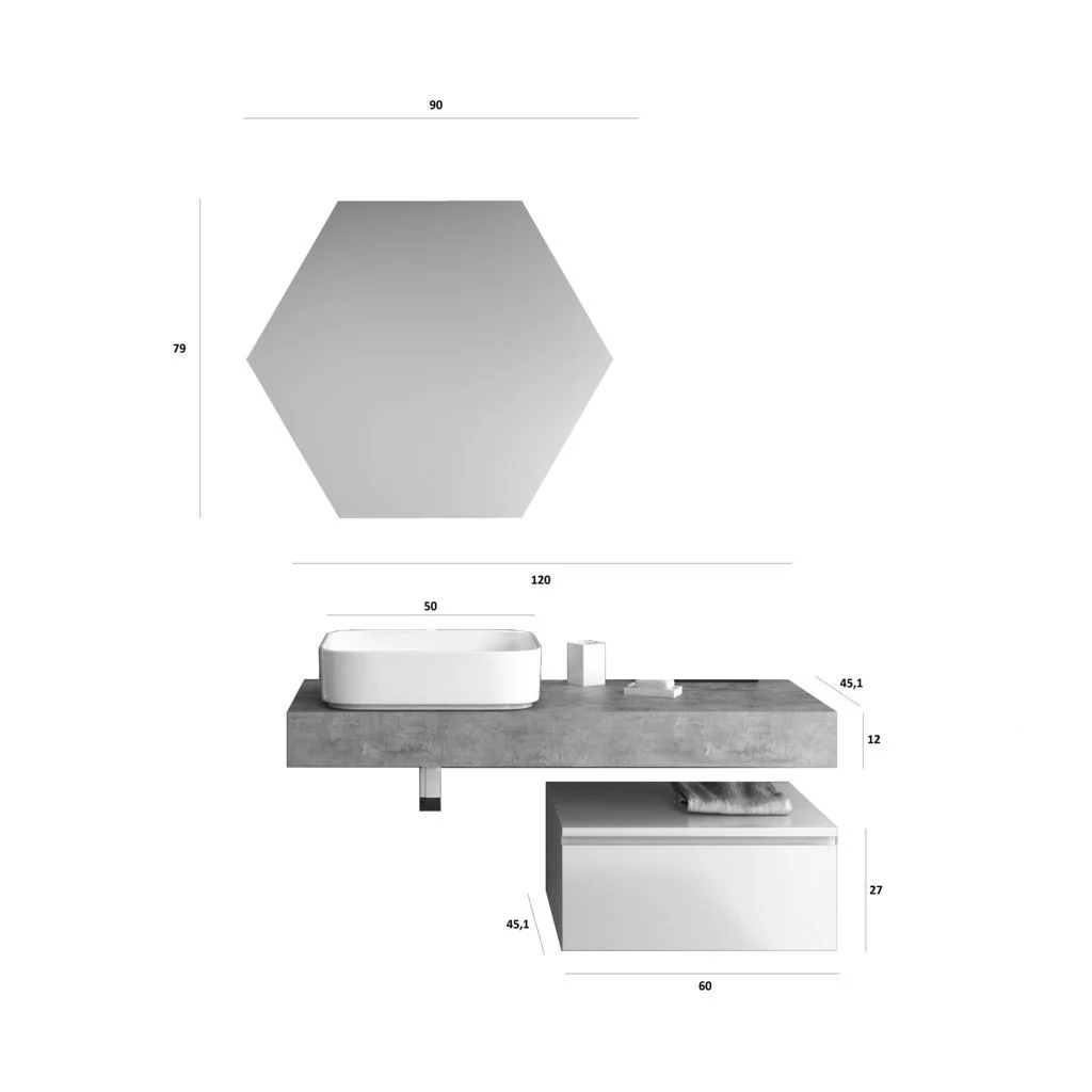 Composizione 4 pezzi YOKA bianco 120 cm - Image 7