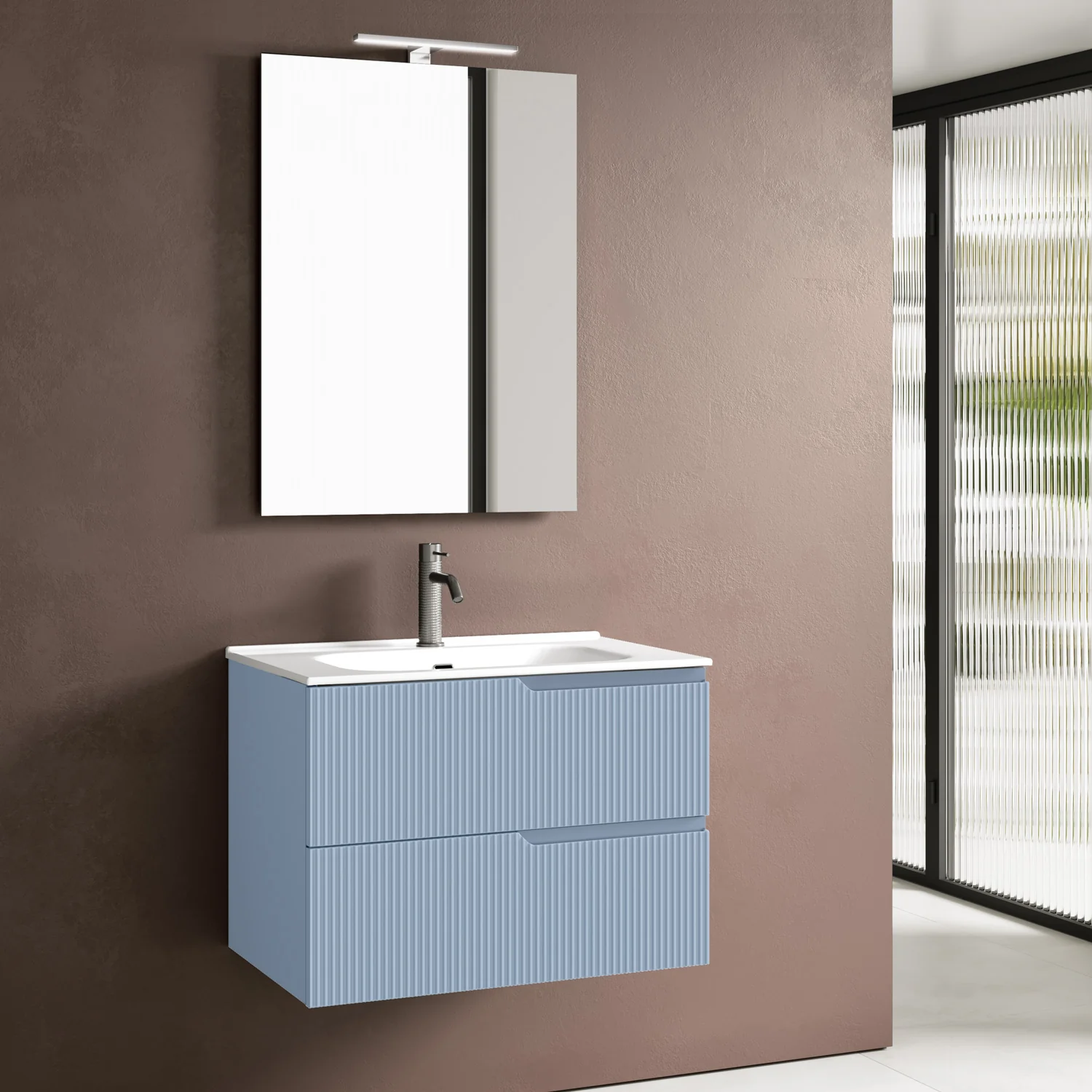 Composizione 4 pezzi ZIP azzurro tiffany 81cm