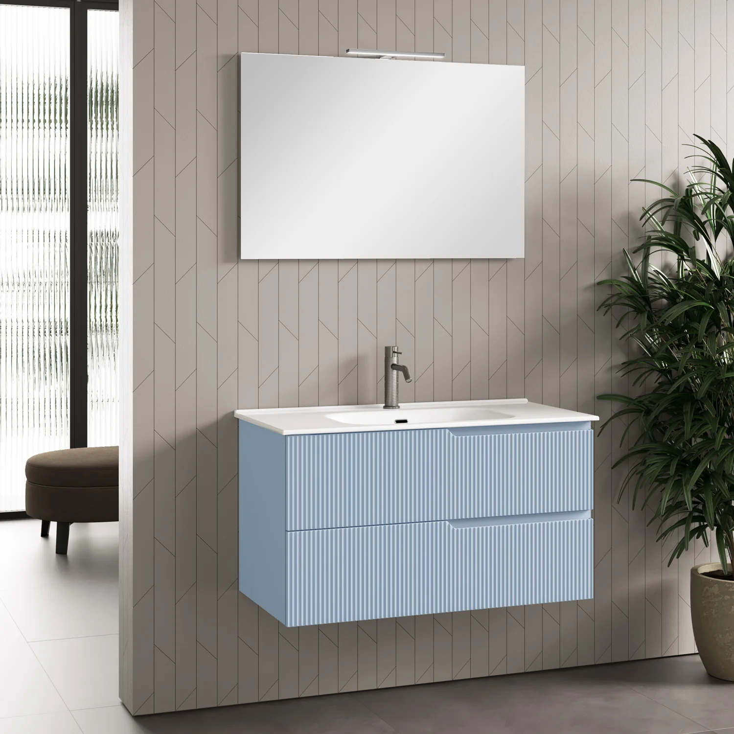 Composizione 4 pezzi ZIP azzurro tiffany 91cm