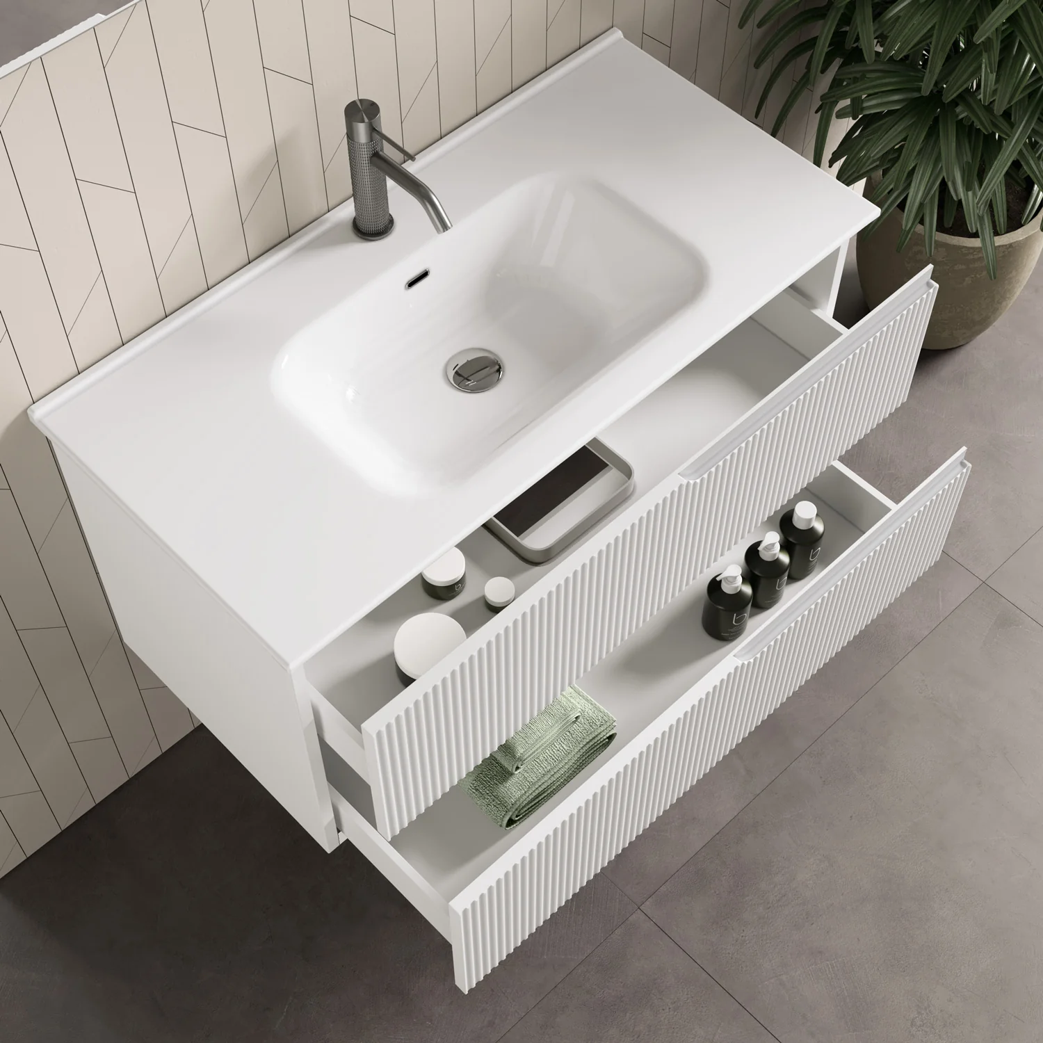 Composizione 4 pezzi ZIP bianco opaco 61cm - Image 2