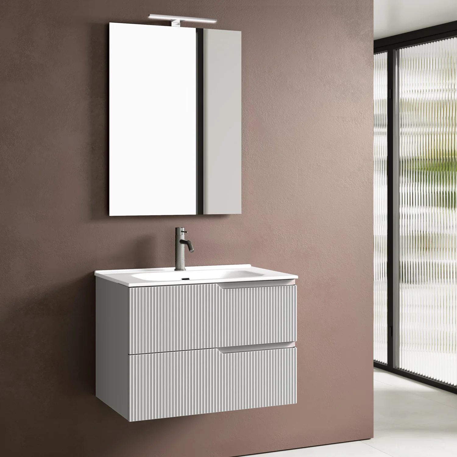 Composizione 4 pezzi ZIP bianco opaco 81cm