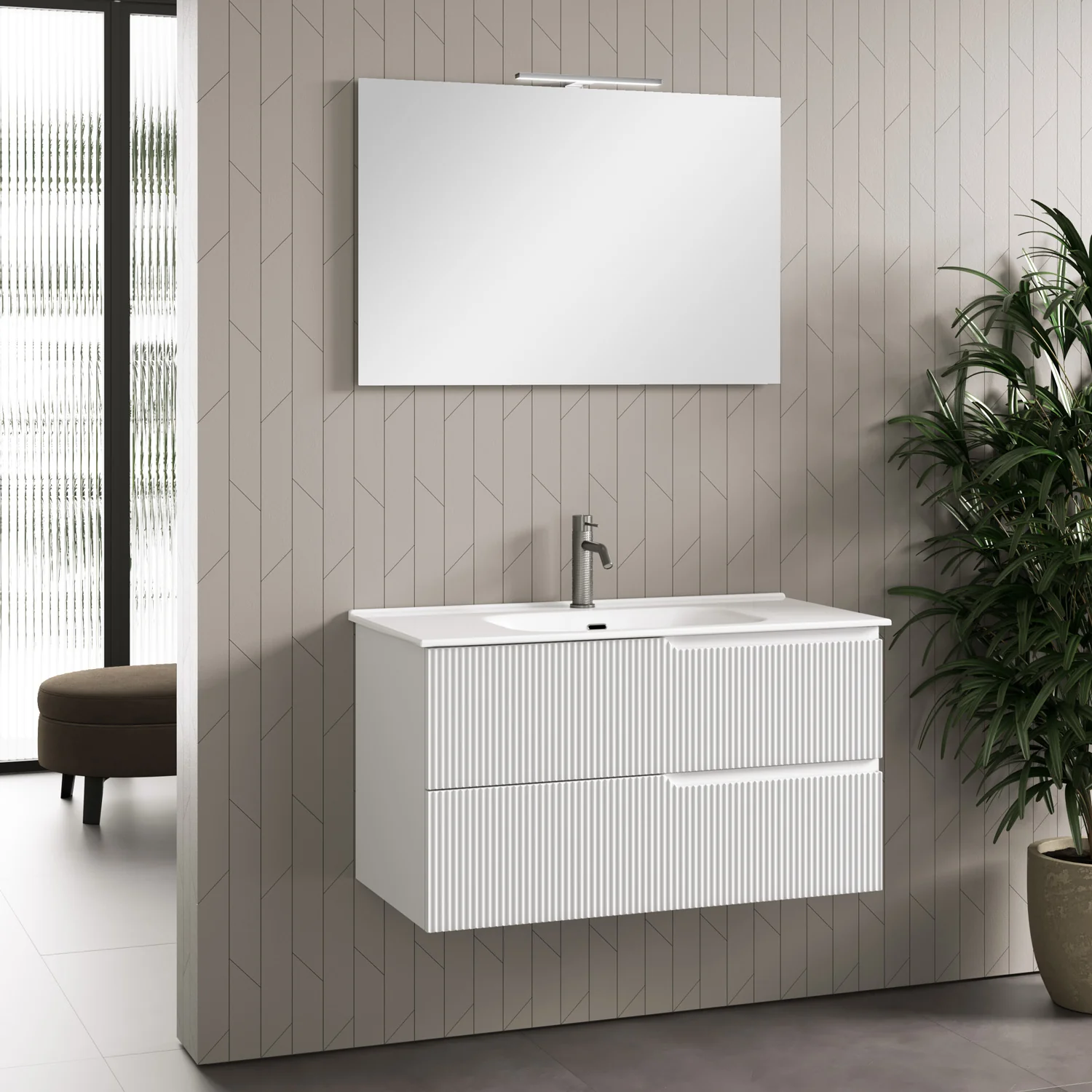 Composizione 4 pezzi ZIP bianco opaco 101cm