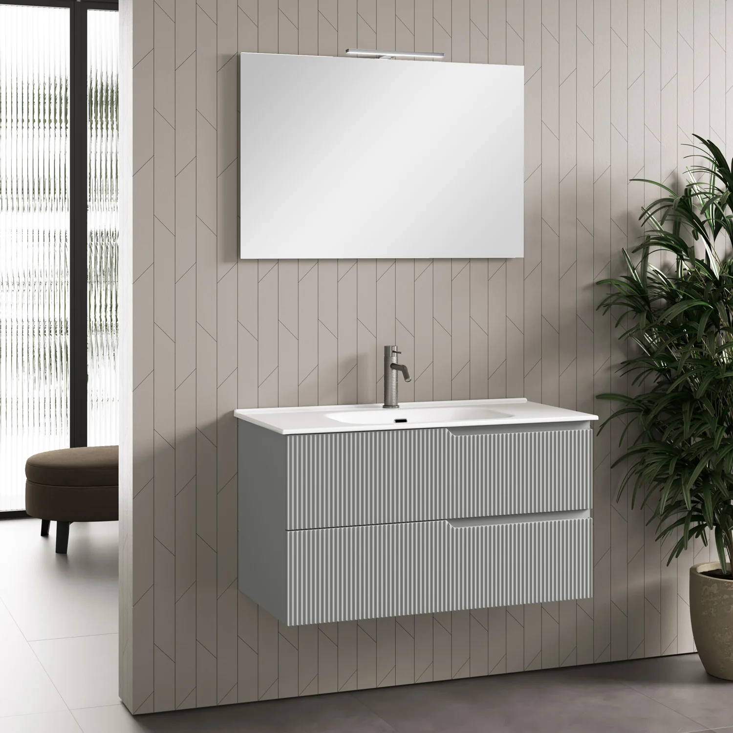 Composizione 4 pezzi ZIP grigio opaco 101cm