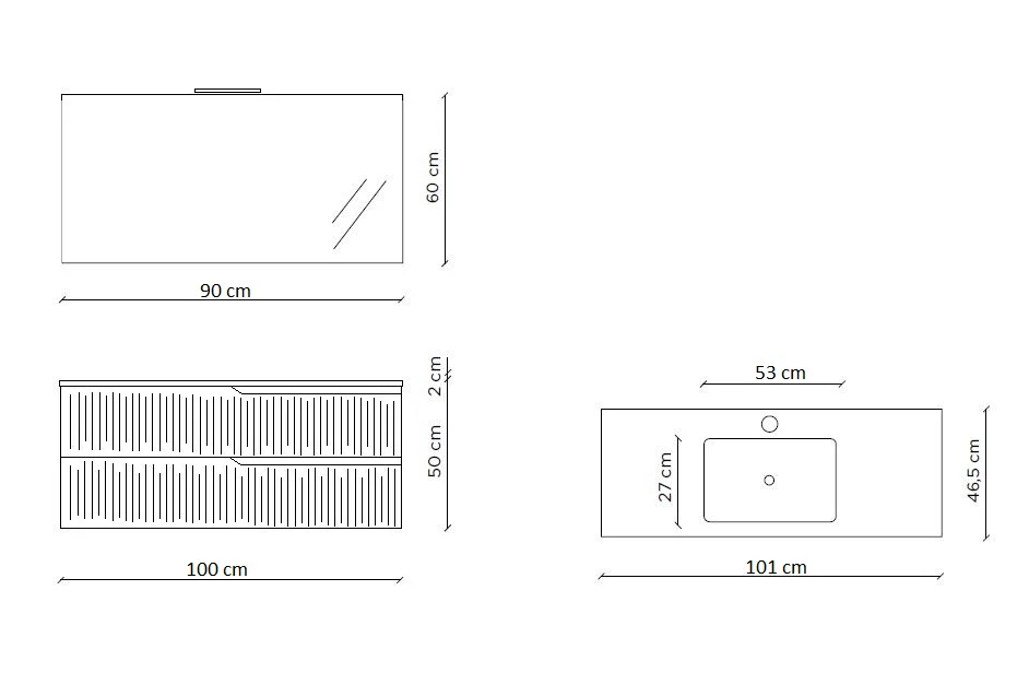 Composizione 4 pezzi ZIP grigio opaco 101cm - Image 8
