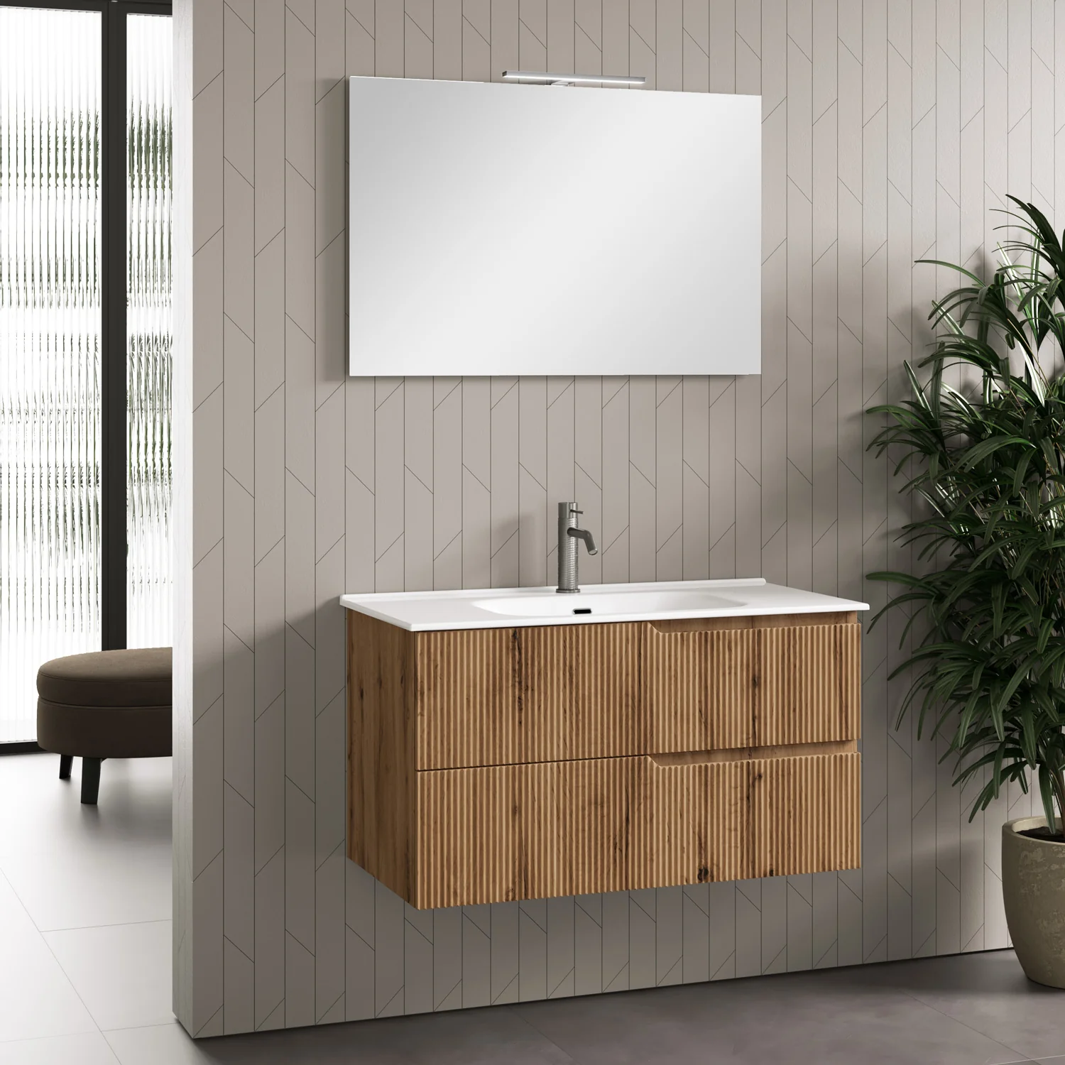 Composizione 4 pezzi ZIP quercia 101cm