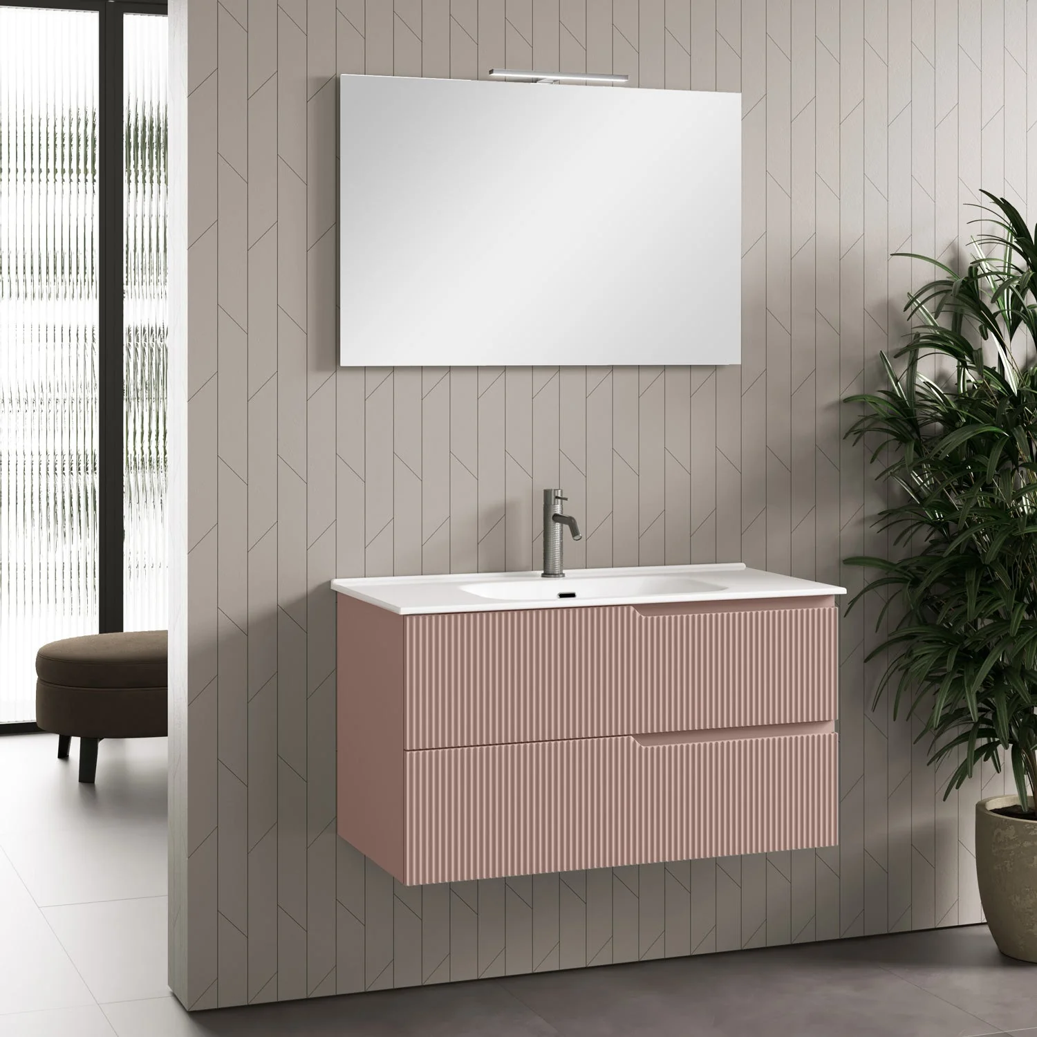 Composizione 4 pezzi ZIP rosa cipria