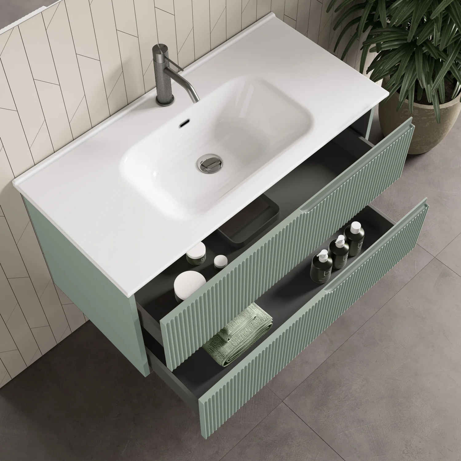 Composizione 4 pezzi ZIP verde salvia 61cm - Image 2