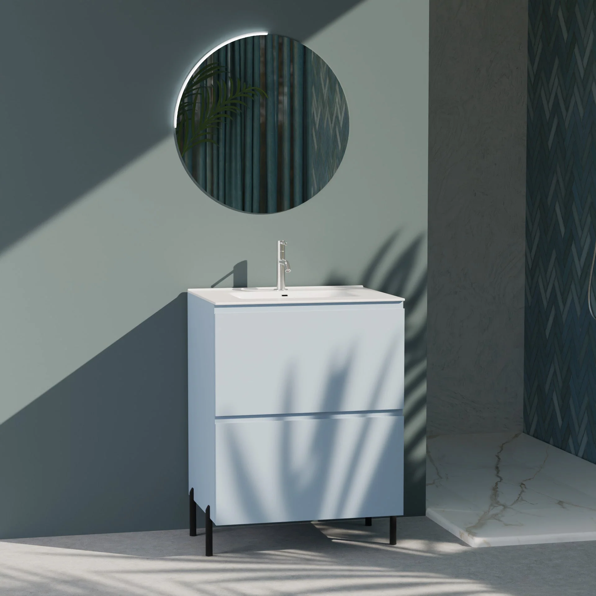 Composizione a terra GALILEO-72 azzurro tiffany