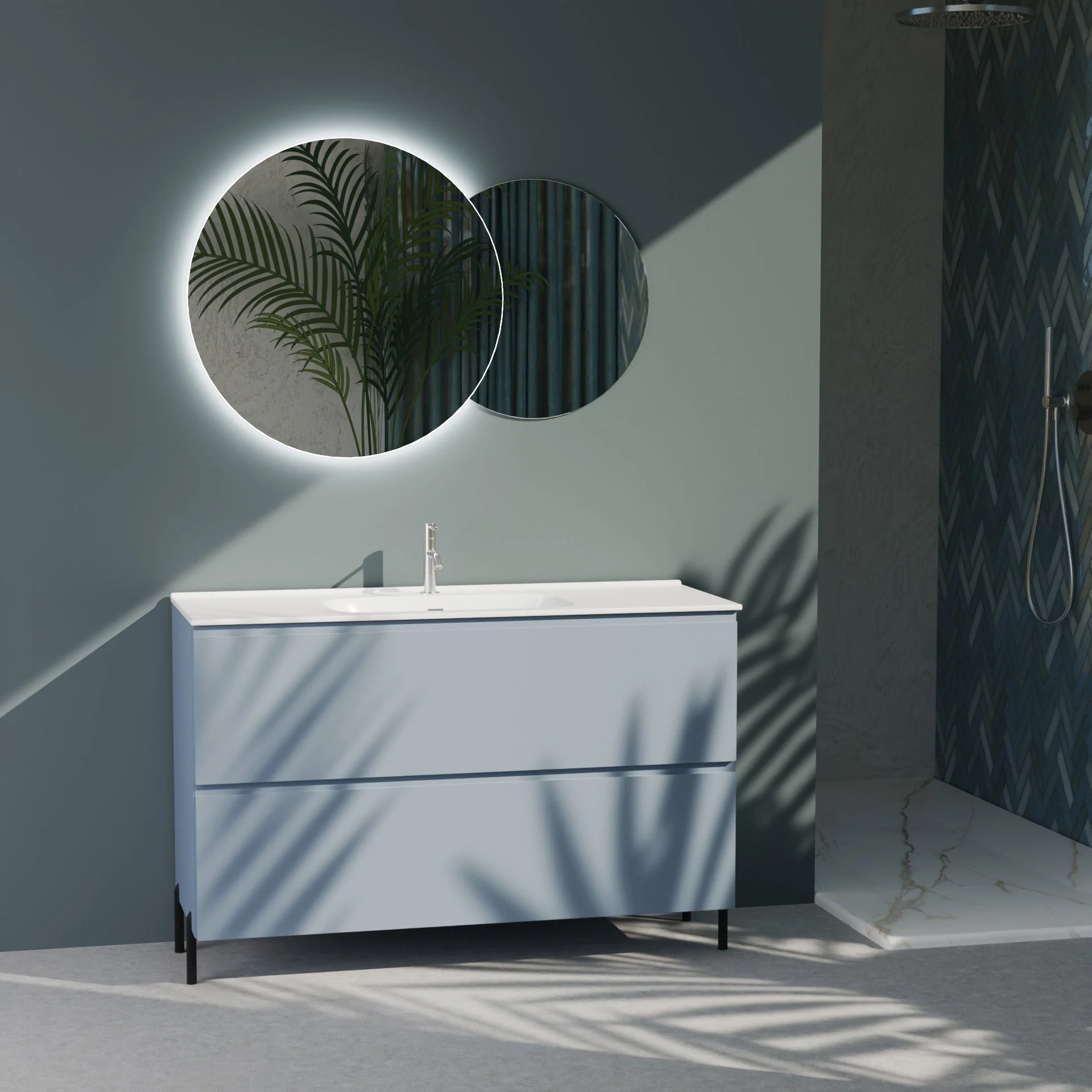 Composizione a terra GALILEO-75 azzurro tiffany