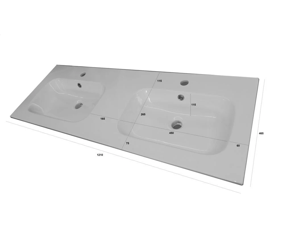 Composizione doppia vasca 5 pezzi ZIP azzurro tiffany - Image 4