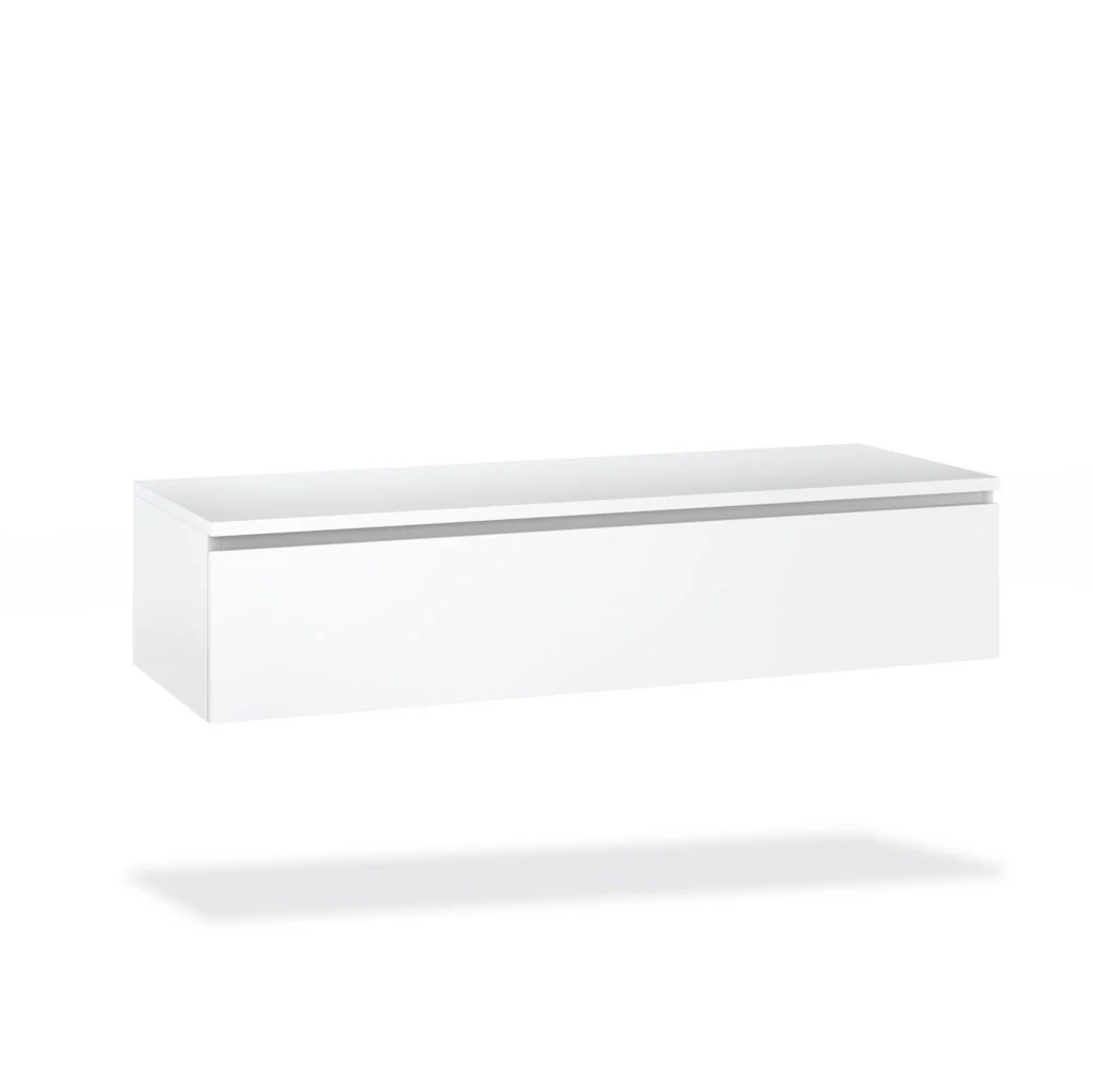 Composizione doppio lavabo 7 pezzi YOKA bianco - Image 2