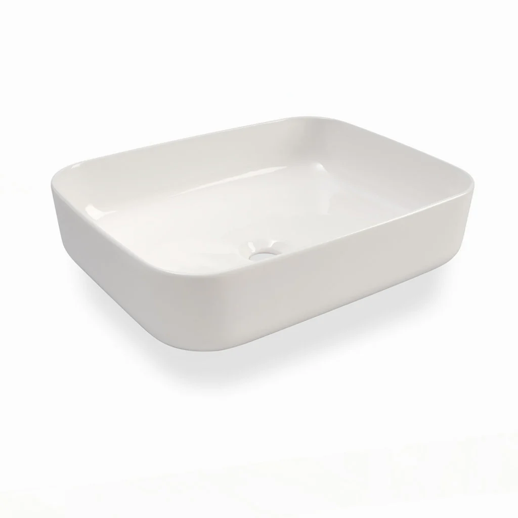 Composizione doppio lavabo 9 pezzi YOKA bianco lavabo rettangolare - Image 3
