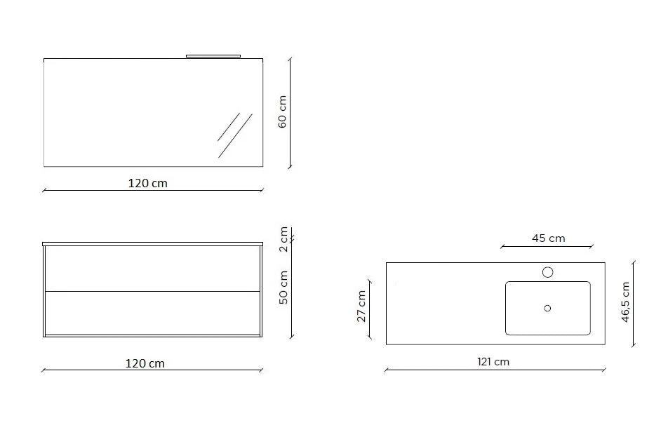 Composizione vasca DX 4 pezzi AGO quercia - Image 3