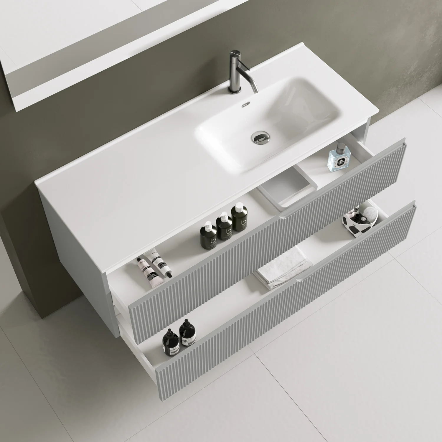Composizione vasca DX 4 pezzi ZIP grigio opaco - Image 2