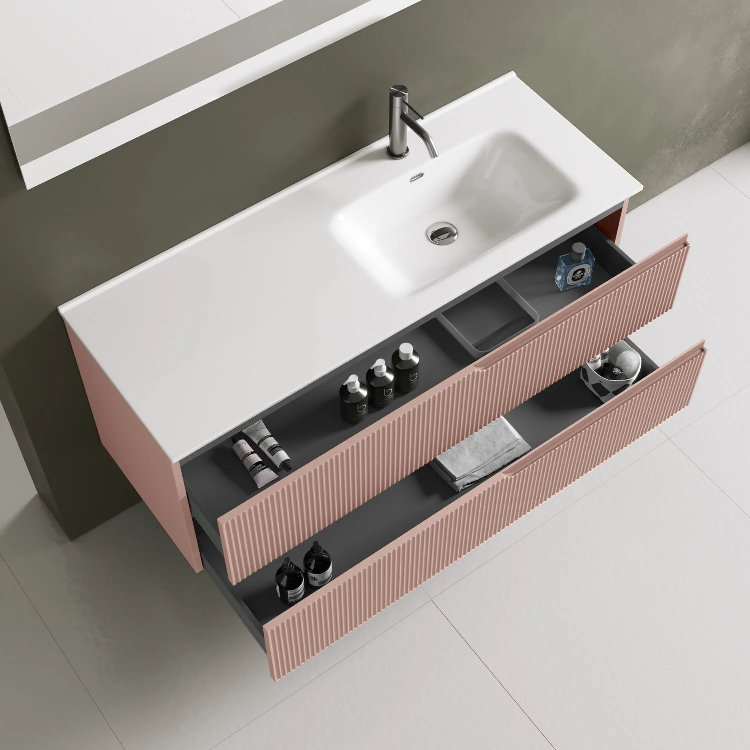 Composizione vasca DX 4 pezzi ZIP rosa cipria - Image 3
