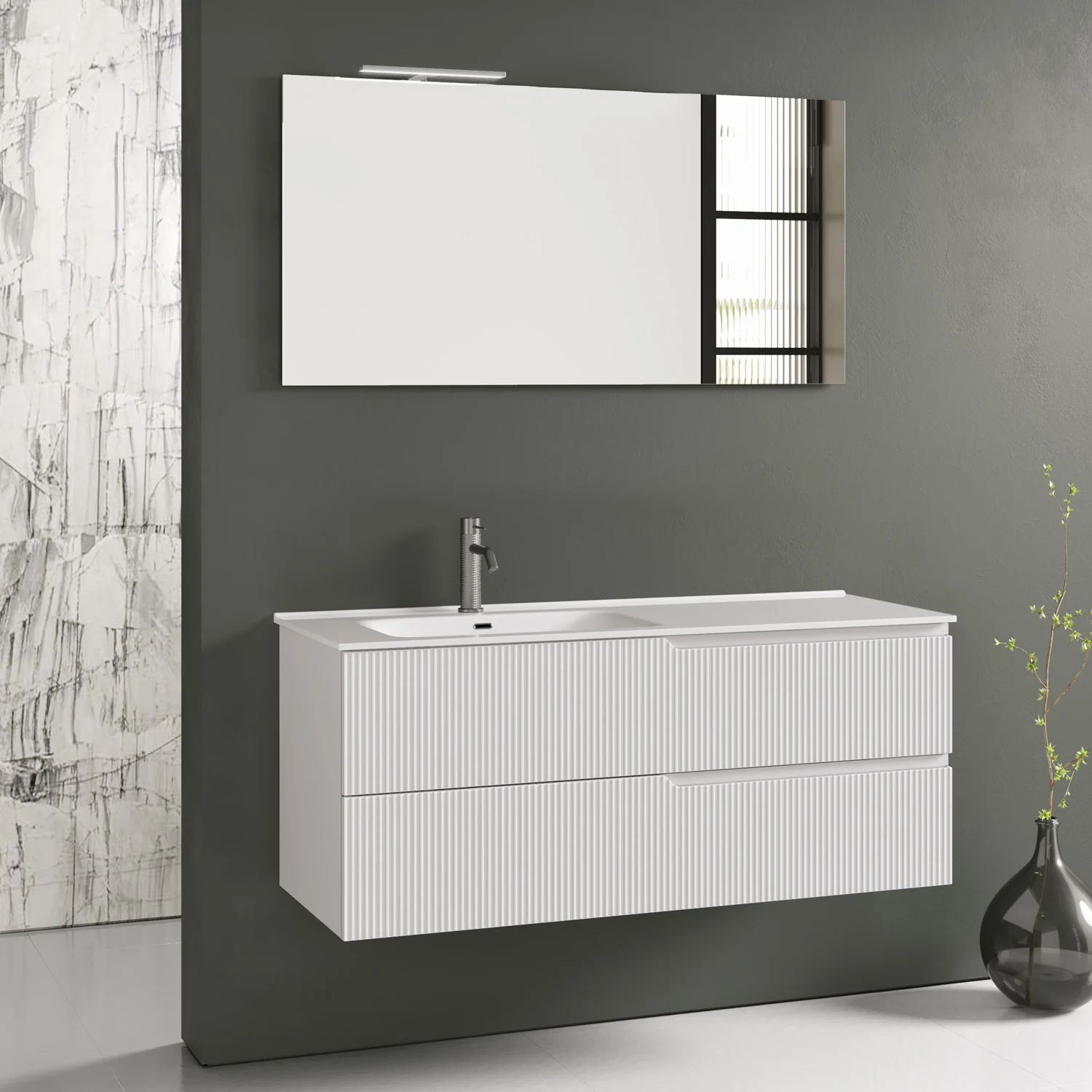 Composizione vasca SX 4 pezzi ZIP bianco opaco