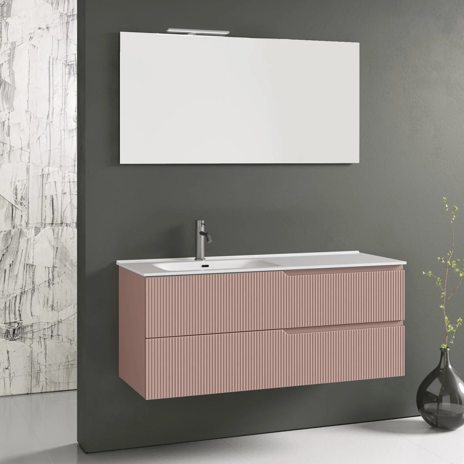 Composizione vasca SX 4 pezzi ZIP rosa cipria