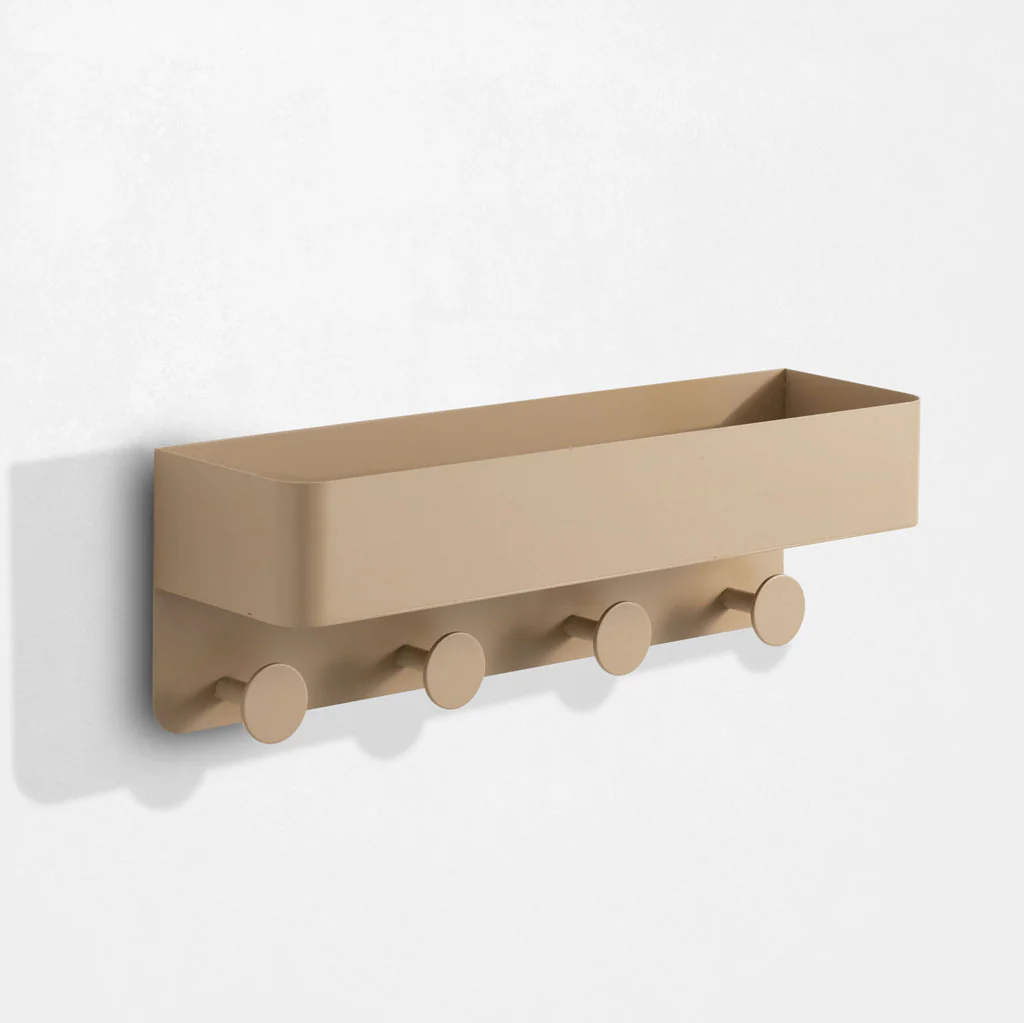 Mensola p/oggetti con appendiabiti LOU beige