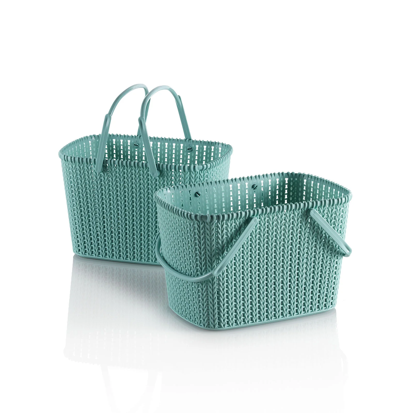 Set 2 cestini portaoggetti con manico MARL blu