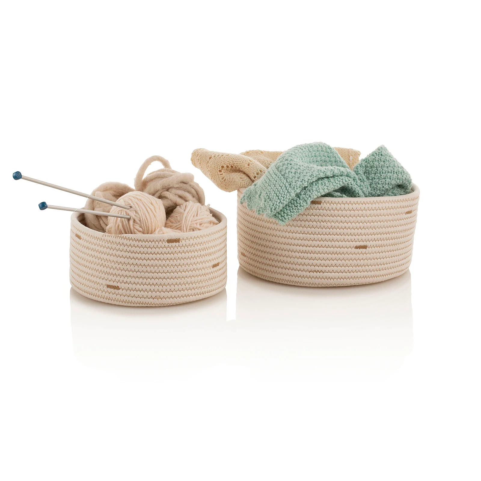 Set 2 cestini portaoggetti in cotone HADIL - Image 4