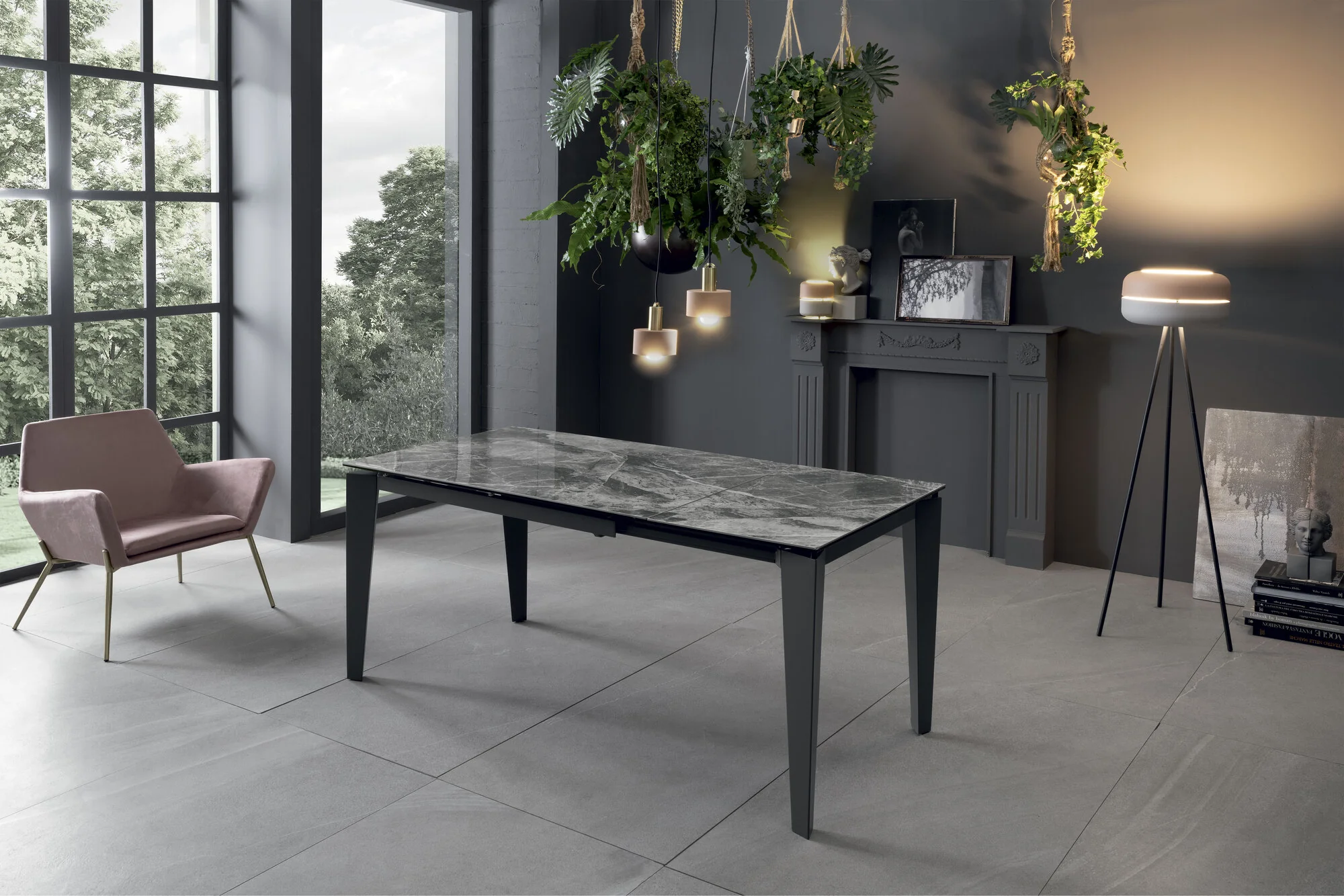 Tavolo Allungabile PUAKO marmo grigio - Image 3