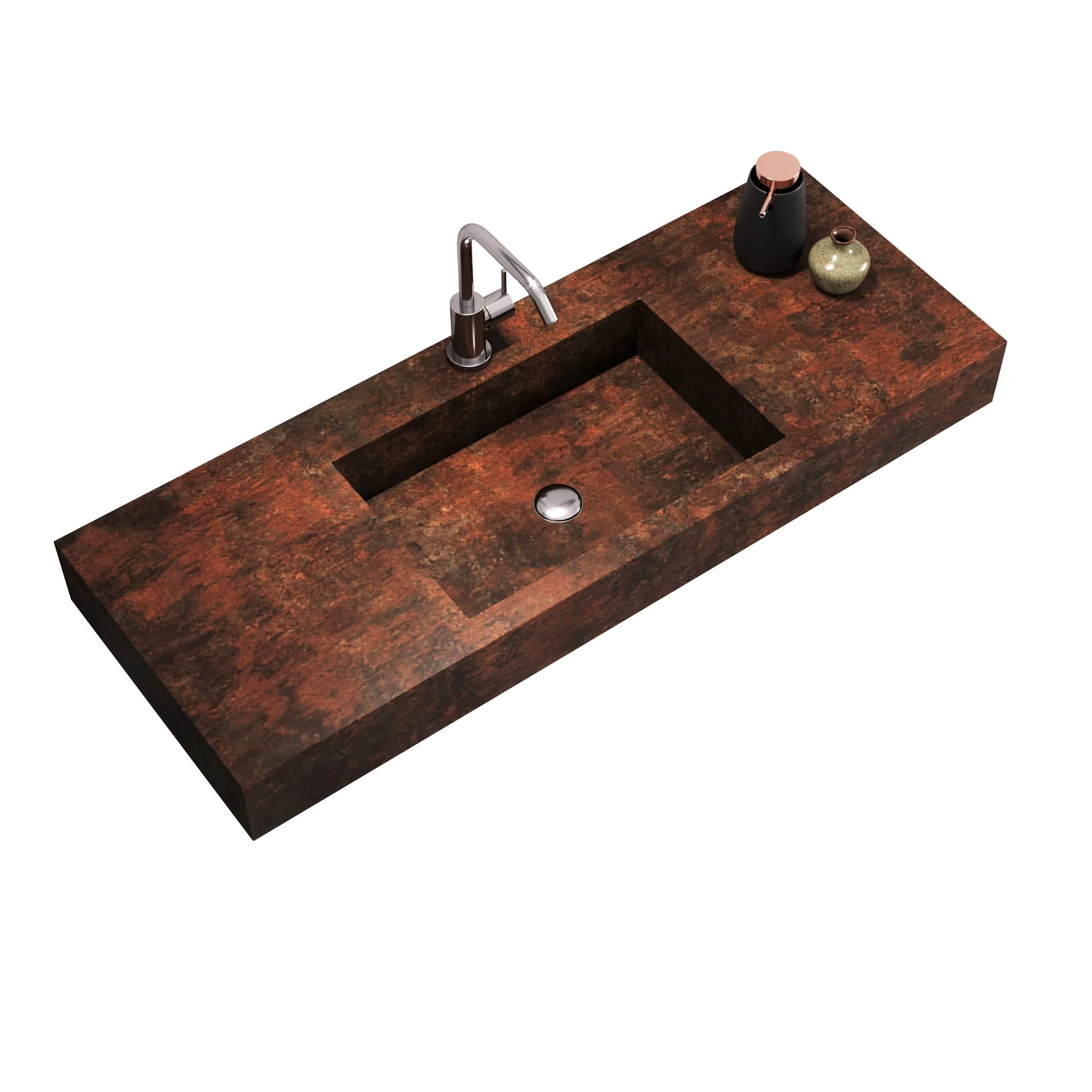 Top vasca integrata 90 YOKA corten